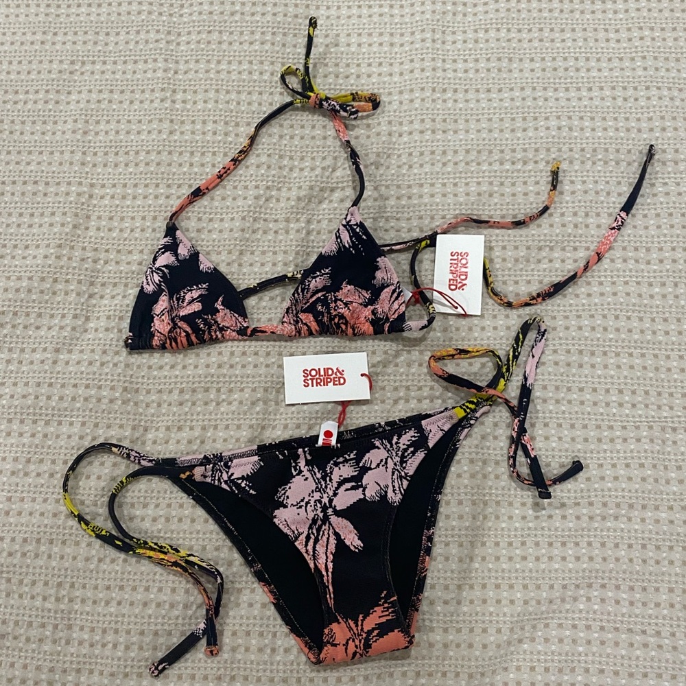 Solid And Striped Bikini Set Size S - image 2